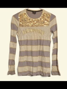 ACADEMIKS WHITE FASHION GIRL SPARKLY TOP